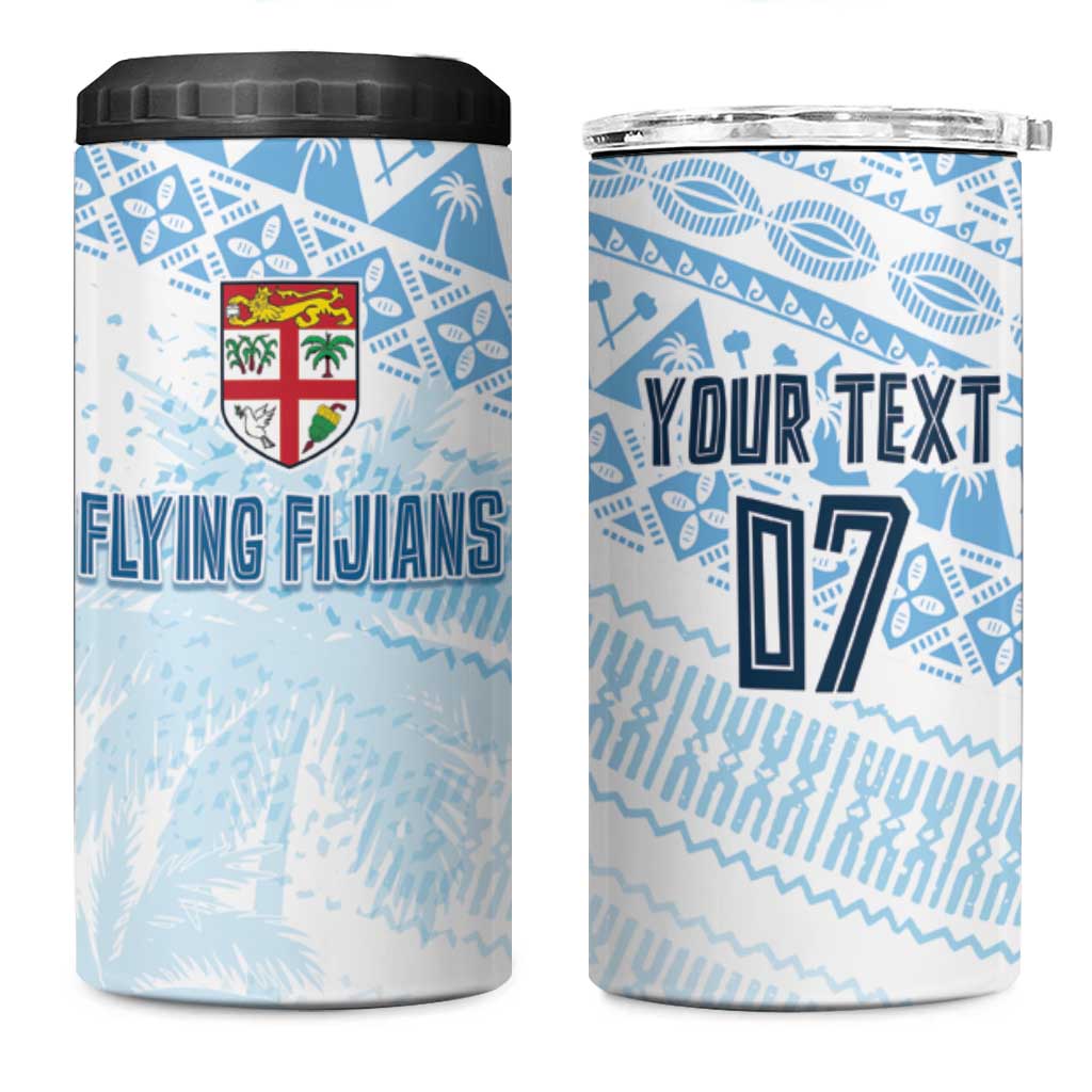 Fiji Rugby Custom Kaiviti Masi 4 in 1 Can Cooler Tumbler Turquoise - Polynesian Pride
