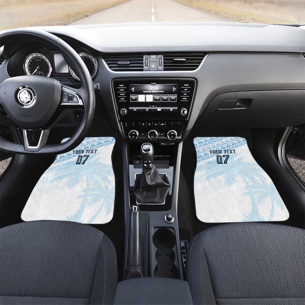 Fiji Rugby Custom Kaiviti Masi Car Mats Turquoise LT7 Set 2pcs - Front Turquoise - Polynesian Pride