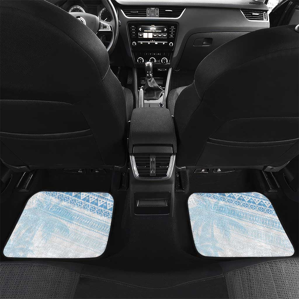 Fiji Rugby Custom Kaiviti Masi Car Mats Turquoise LT7 Set 2pcs - Back Turquoise - Polynesian Pride