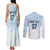 Fiji Rugby Custom Kaiviti Masi Couples Matching Tank Maxi Dress and Long Sleeve Button Shirt Turquoise - Polynesian Pride