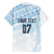Fiji Rugby Custom Kaiviti Masi Family Matching Off The Shoulder Long Sleeve Dress and Hawaiian Shirt Turquoise - Polynesian Pride