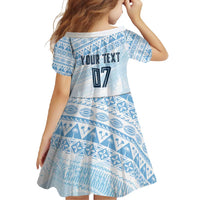 Fiji Rugby Custom Kaiviti Masi Family Matching Off Shoulder Maxi Dress and Hawaiian Shirt Turquoise - Polynesian Pride