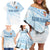 Fiji Rugby Custom Kaiviti Masi Family Matching Off Shoulder Short Dress and Hawaiian Shirt Turquoise - Polynesian Pride