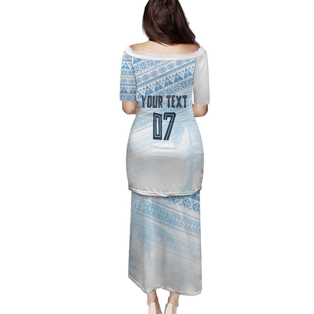 Fiji Rugby Custom Kaiviti Masi Family Matching Puletasi and Hawaiian Shirt Turquoise - Polynesian Pride