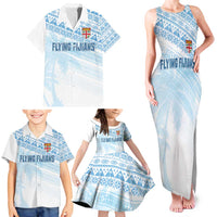 Fiji Rugby Custom Kaiviti Masi Family Matching Tank Maxi Dress and Hawaiian Shirt Turquoise - Polynesian Pride