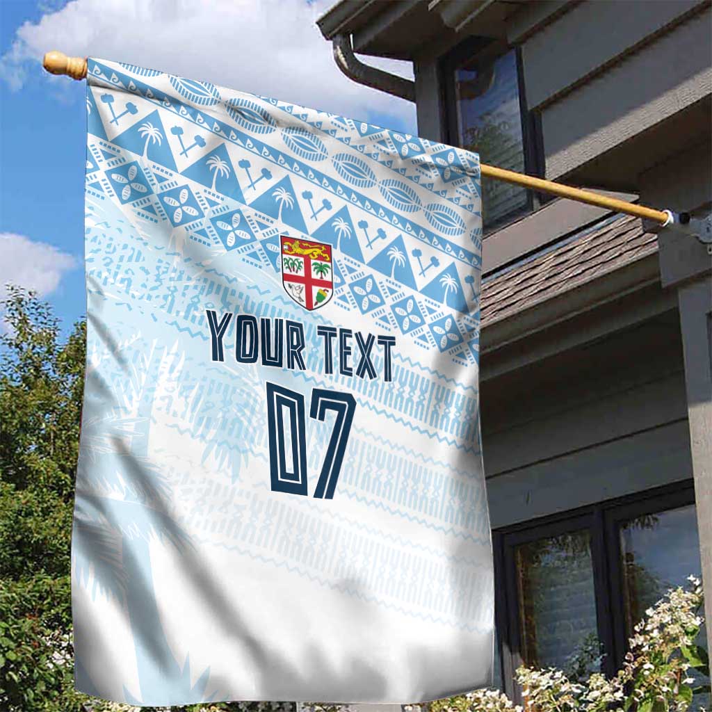 Fiji Rugby Custom Kaiviti Masi Garden Flag Turquoise - Polynesian Pride