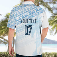 Fiji Rugby Custom Kaiviti Masi Hawaiian Shirt Turquoise - Polynesian Pride