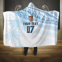 Fiji Rugby Custom Kaiviti Masi Hooded Blanket Turquoise - Polynesian Pride