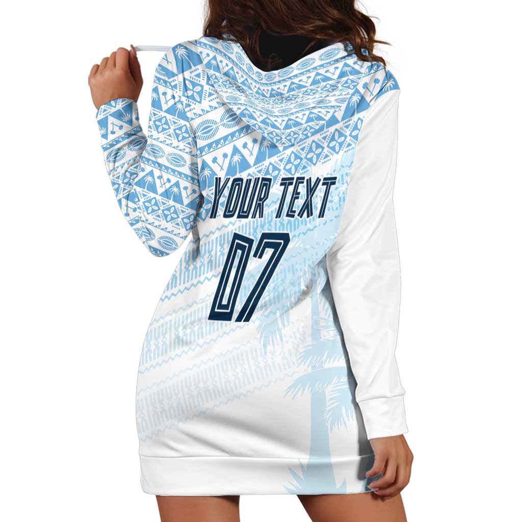 Fiji Rugby Custom Kaiviti Masi Hoodie Dress Turquoise LT7 - Polynesian Pride