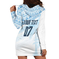Fiji Rugby Custom Kaiviti Masi Hoodie Dress Turquoise LT7 - Polynesian Pride