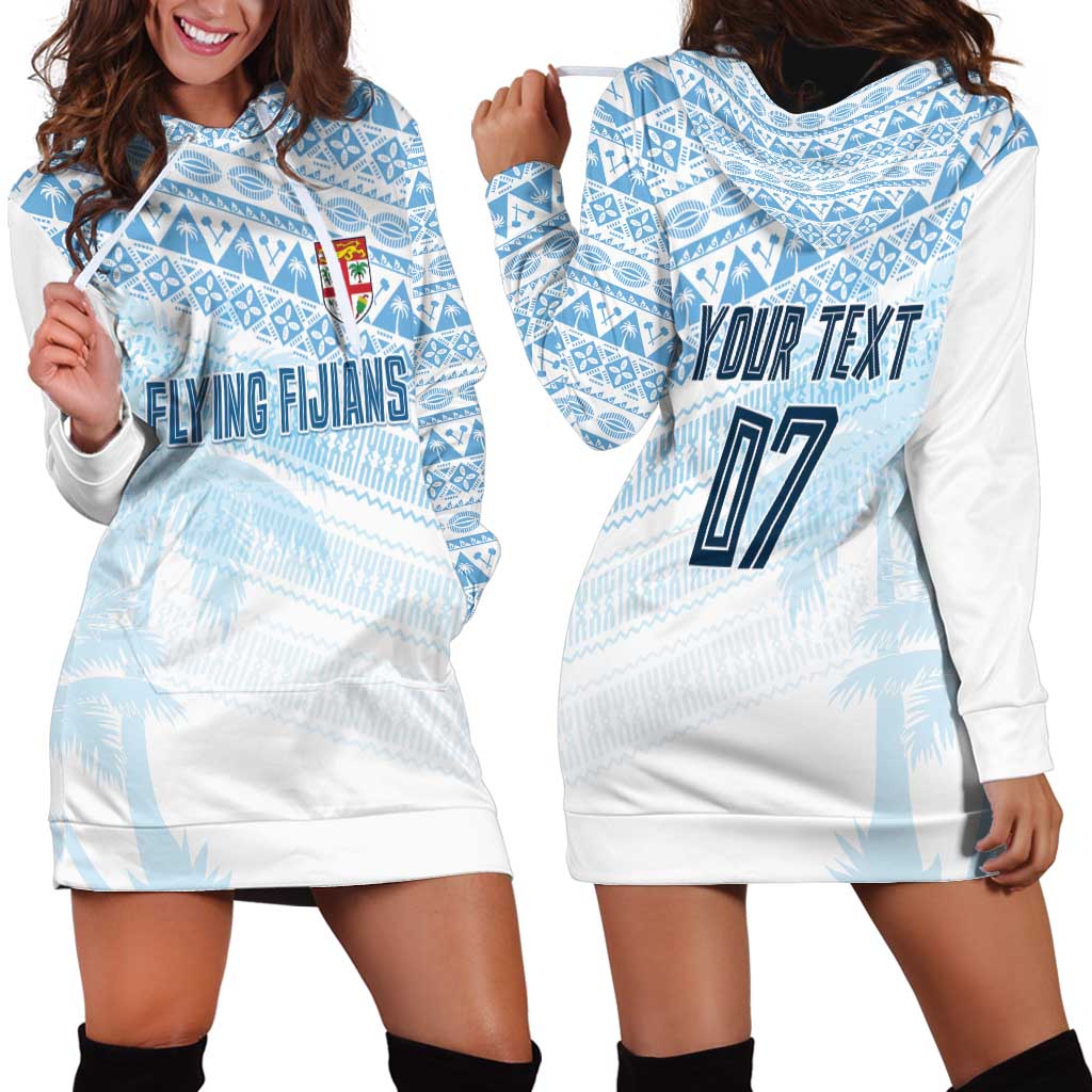 Fiji Rugby Custom Kaiviti Masi Hoodie Dress Turquoise LT7 - Polynesian Pride