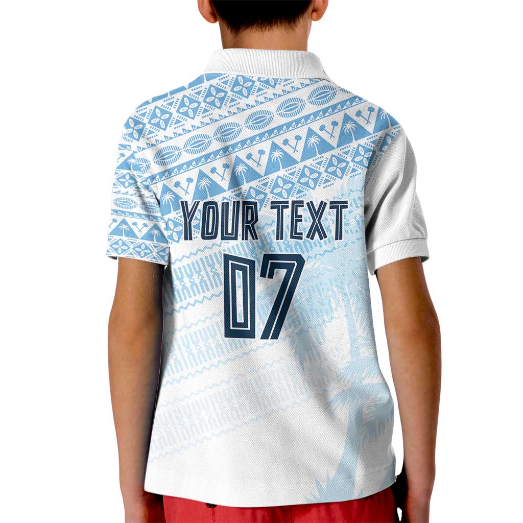 Fiji Rugby Custom Kaiviti Masi Kid Polo Shirt Turquoise - Polynesian Pride