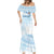 Fiji Rugby Custom Kaiviti Masi Mermaid Dress Turquoise - Polynesian Pride