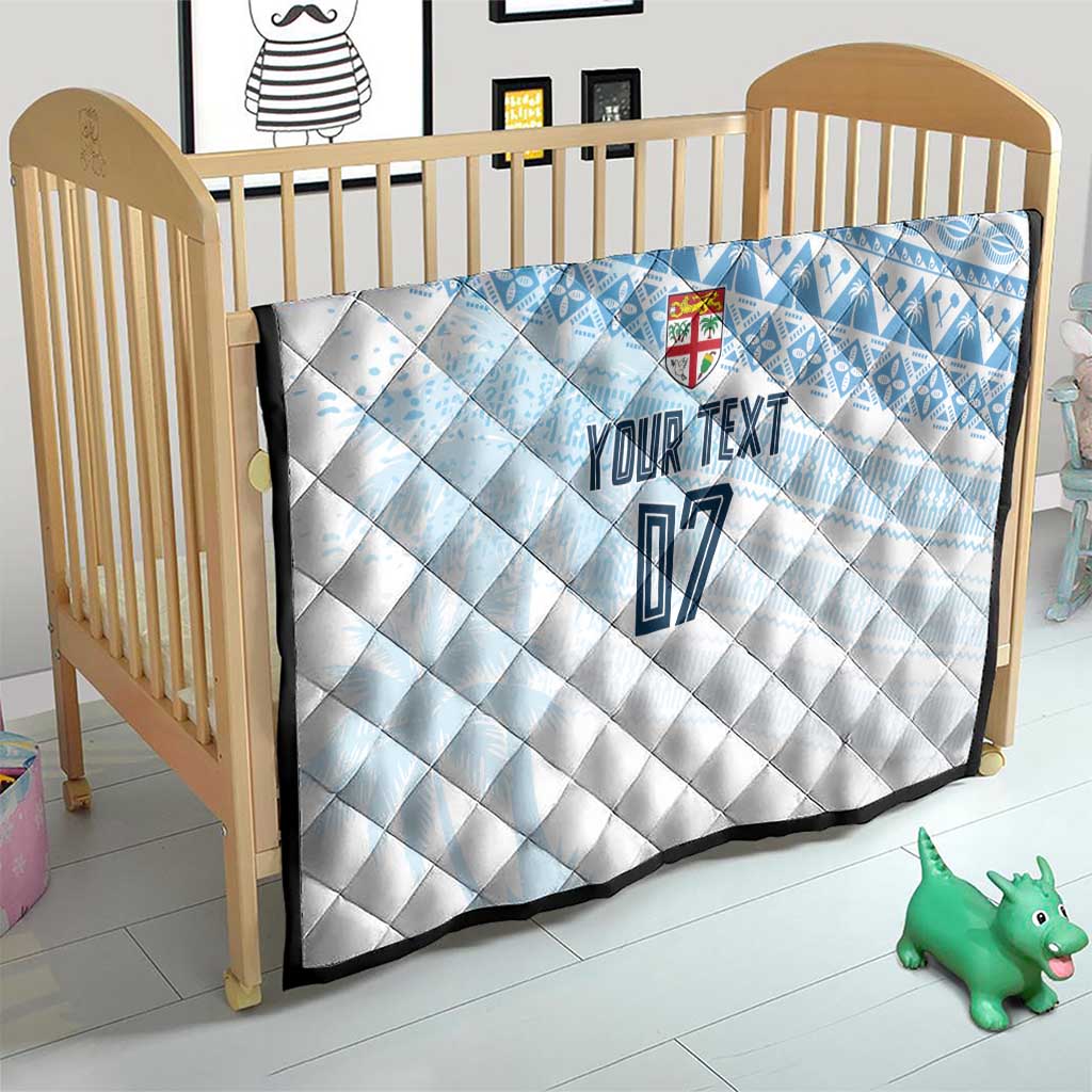 Fiji Rugby Custom Kaiviti Masi Quilt Turquoise - Polynesian Pride