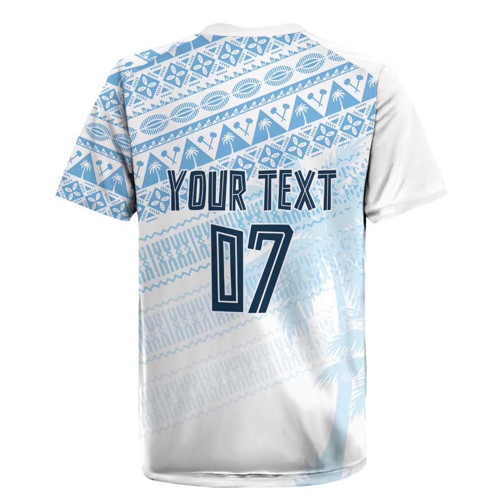 Fiji Rugby Custom Kaiviti Masi Rugby Jersey Turquoise - Polynesian Pride