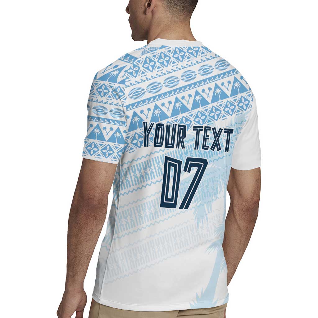 Fiji Rugby Custom Kaiviti Masi Rugby Jersey Turquoise - Polynesian Pride