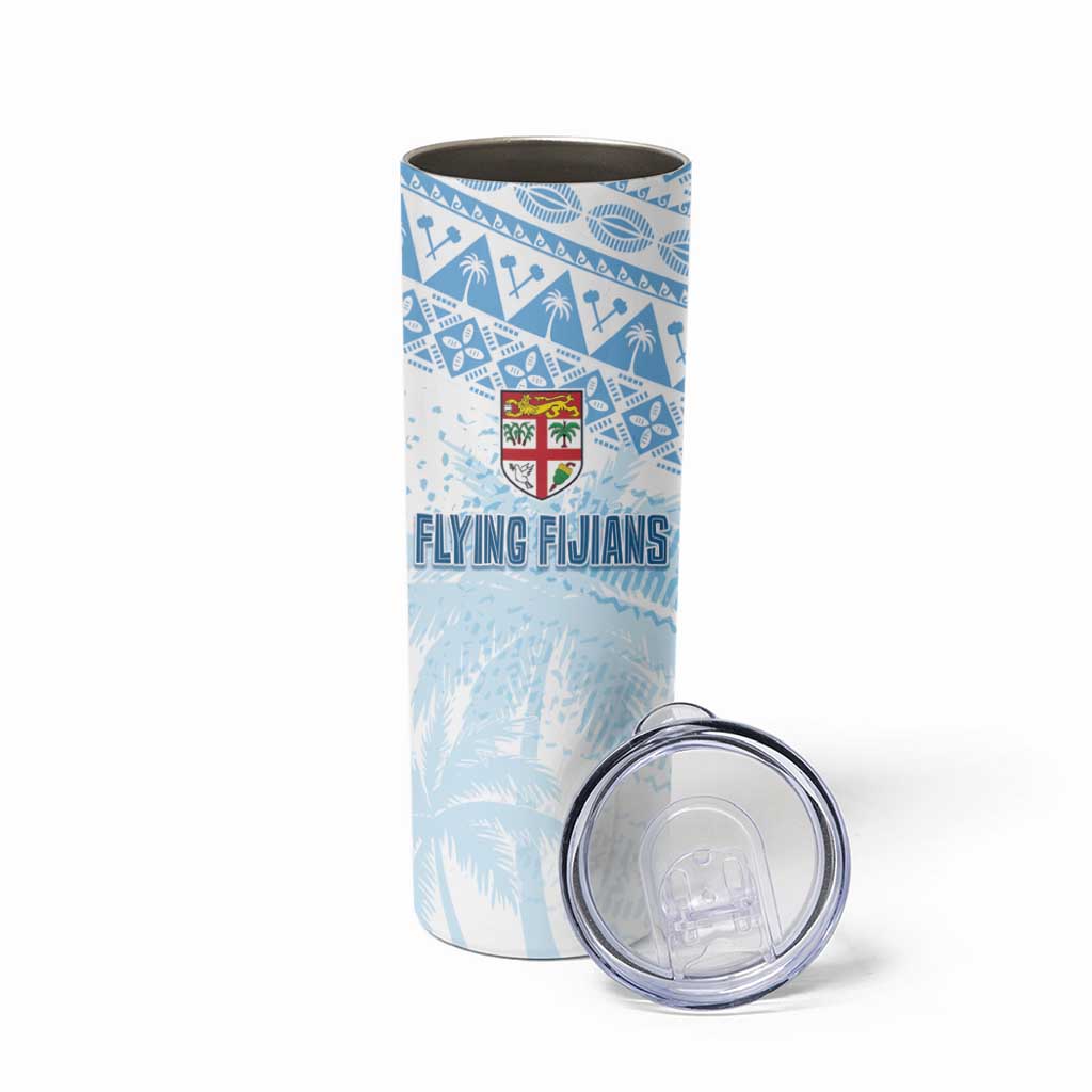 Fiji Rugby Custom Kaiviti Masi Skinny Tumbler Turquoise LT7 - Polynesian Pride