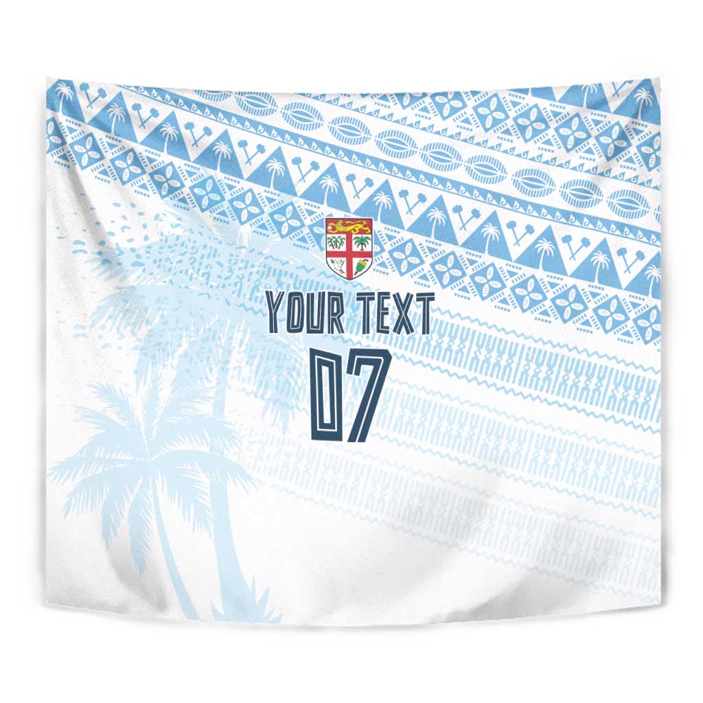 Fiji Rugby Custom Kaiviti Masi Tapestry Turquoise - Polynesian Pride