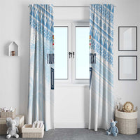 Fiji Rugby Custom Kaiviti Masi Window Curtain Turquoise - Polynesian Pride