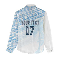 Fiji Rugby Custom Kaiviti Masi Women Casual Shirt Turquoise - Polynesian Pride