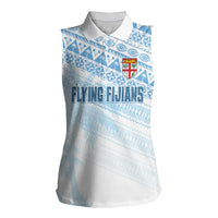 Fiji Rugby Custom Kaiviti Masi Women Sleeveless Polo Shirt Turquoise LT7 Female Turquoise - Polynesian Pride