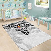Fiji Rugby Custom Kaiviti Masi Area Rug Black - Polynesian Pride