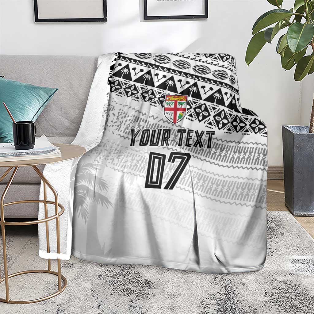 Fiji Rugby Custom Kaiviti Masi Blanket Black - Polynesian Pride