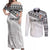 Fiji Rugby Custom Kaiviti Masi Couples Matching Off Shoulder Maxi Dress and Long Sleeve Button Shirt Black - Polynesian Pride