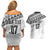 Fiji Rugby Custom Kaiviti Masi Couples Matching Off Shoulder Short Dress and Hawaiian Shirt Black - Polynesian Pride