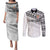 Fiji Rugby Custom Kaiviti Masi Couples Matching Puletasi and Long Sleeve Button Shirt Black - Polynesian Pride