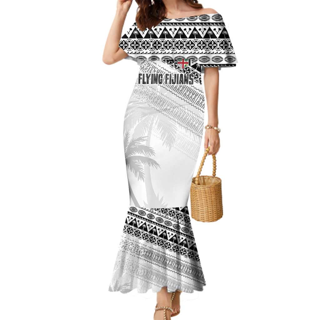 Fiji Rugby Custom Kaiviti Masi Family Matching Mermaid Dress and Hawaiian Shirt Black - Polynesian Pride