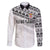 Fiji Rugby Custom Kaiviti Masi Family Matching Off The Shoulder Long Sleeve Dress and Hawaiian Shirt Black - Polynesian Pride
