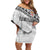 Fiji Rugby Custom Kaiviti Masi Family Matching Off Shoulder Short Dress and Hawaiian Shirt Black - Polynesian Pride