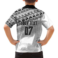 Fiji Rugby Custom Kaiviti Masi Family Matching Tank Maxi Dress and Hawaiian Shirt Black - Polynesian Pride