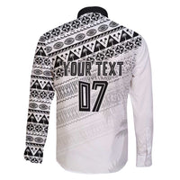 Fiji Rugby Custom Kaiviti Masi Family Matching Tank Maxi Dress and Hawaiian Shirt Black - Polynesian Pride