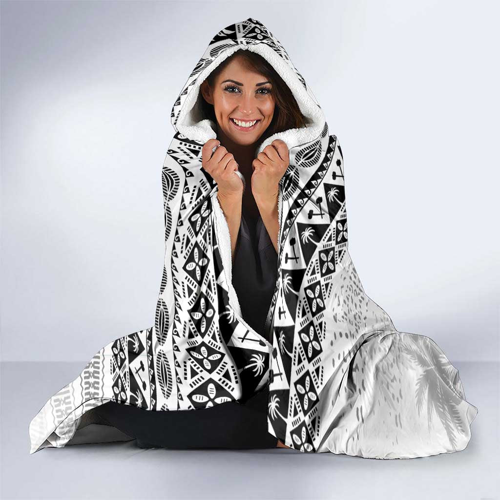 Fiji Rugby Custom Kaiviti Masi Hooded Blanket Black - Polynesian Pride