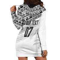 Fiji Rugby Custom Kaiviti Masi Hoodie Dress Black LT7 - Polynesian Pride