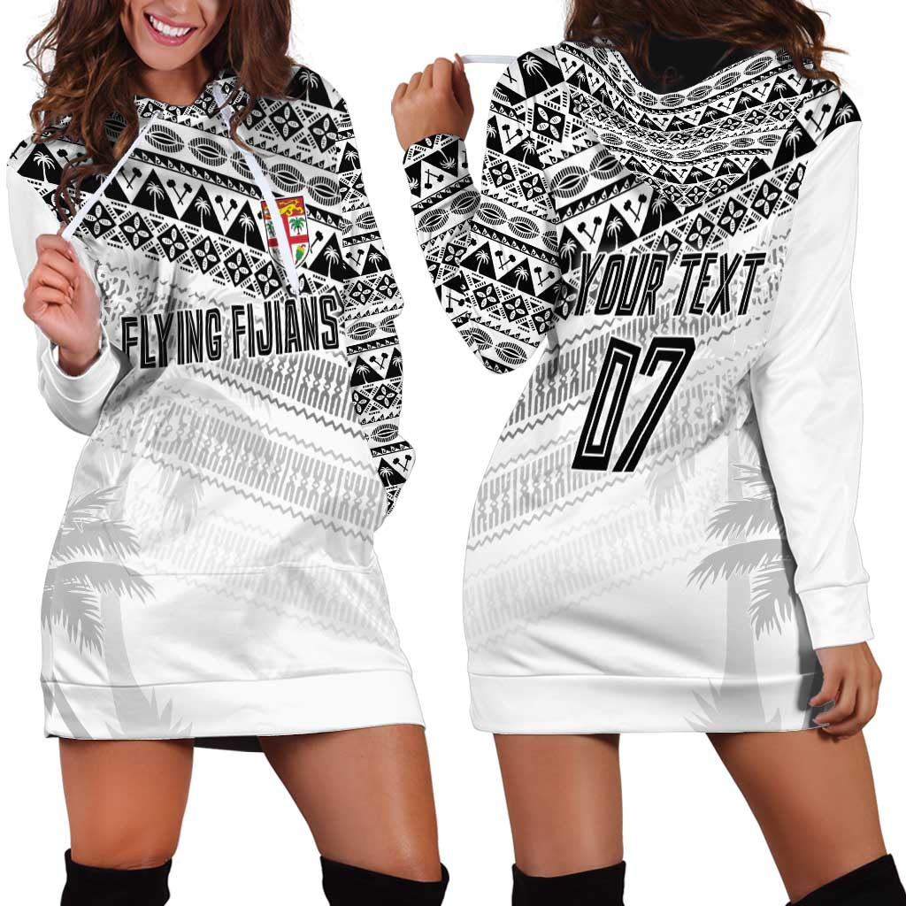 Fiji Rugby Custom Kaiviti Masi Hoodie Dress Black LT7 - Polynesian Pride