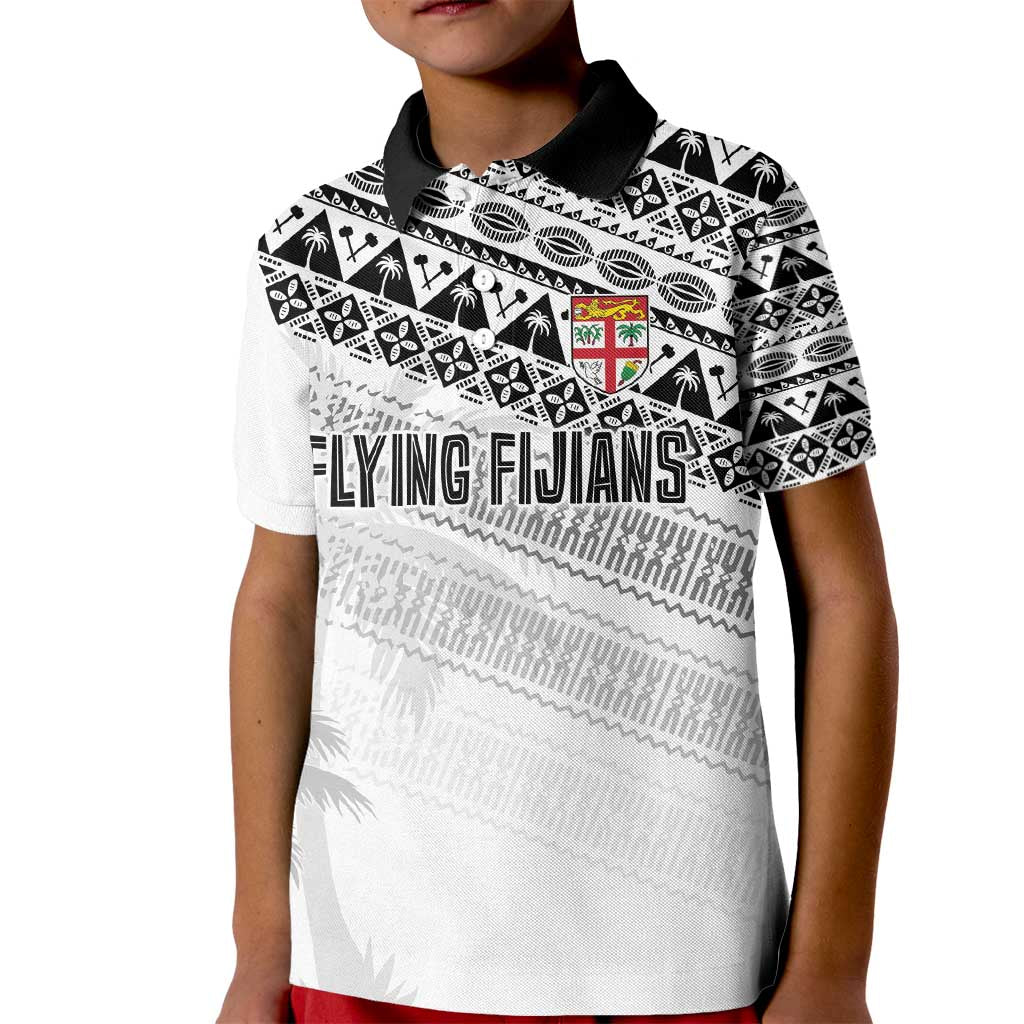 Fiji Rugby Custom Kaiviti Masi Kid Polo Shirt Black LT7 Kid Black - Polynesian Pride