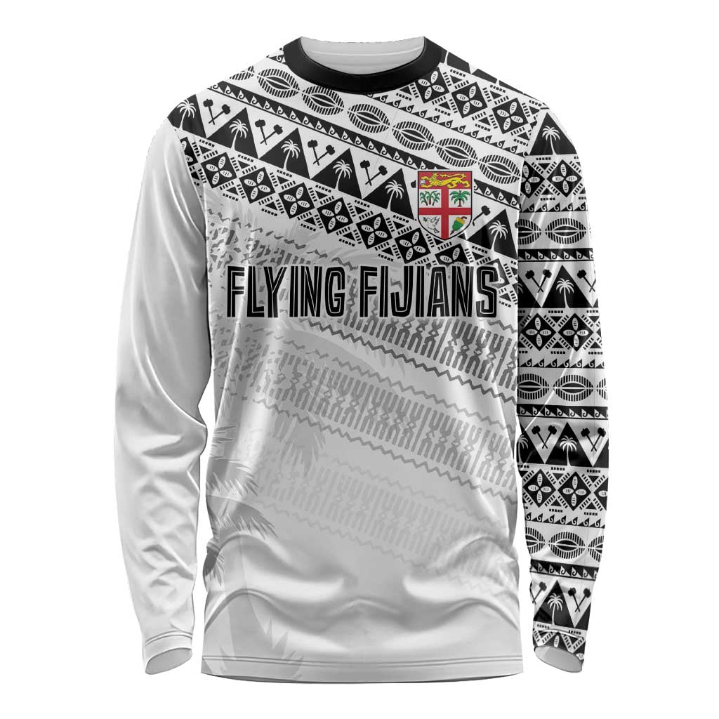Fiji Rugby Custom Kaiviti Masi Long Sleeve Shirt Black - Polynesian Pride