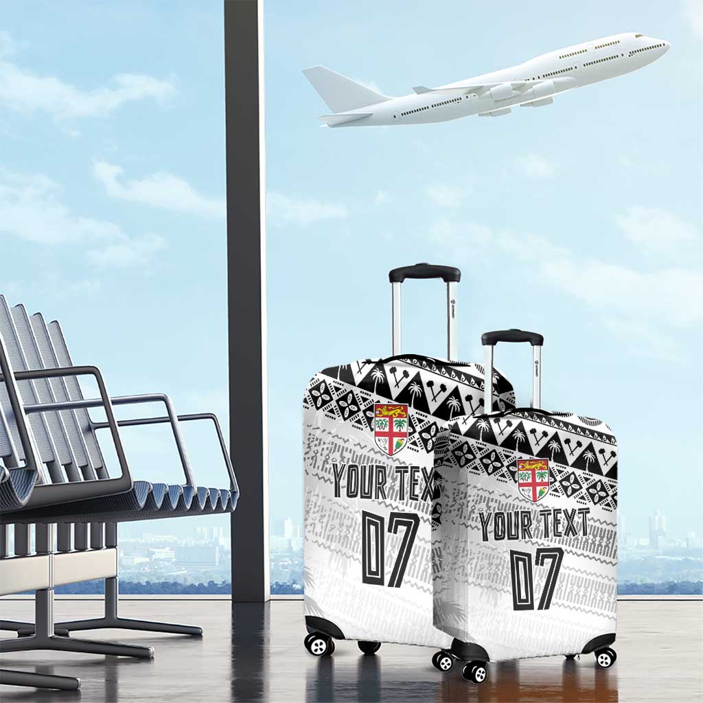 Fiji Rugby Custom Kaiviti Masi Luggage Cover Black - Polynesian Pride