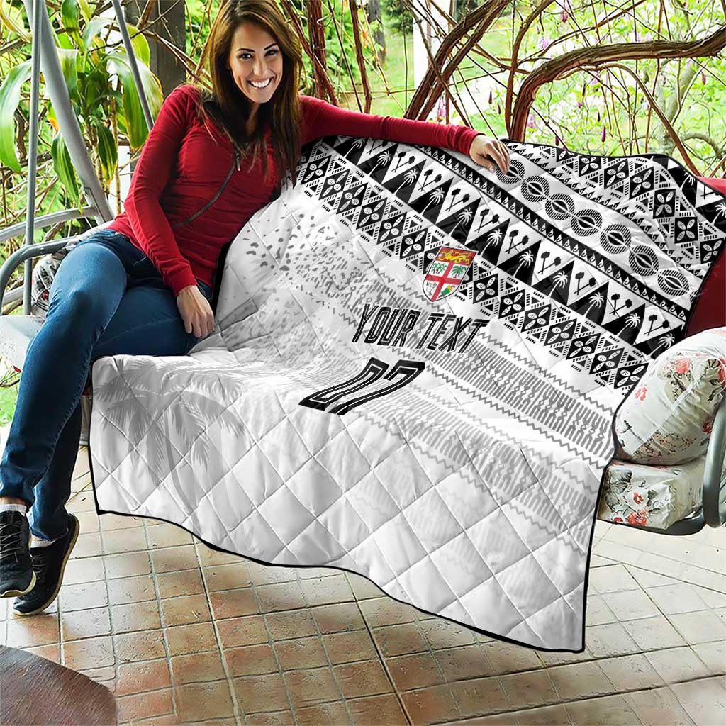 Fiji Rugby Custom Kaiviti Masi Quilt Black - Polynesian Pride
