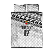 Fiji Rugby Custom Kaiviti Masi Quilt Bed Set Black - Polynesian Pride