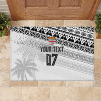 Fiji Rugby Custom Kaiviti Masi Rubber Doormat Black - Polynesian Pride