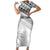 Fiji Rugby Custom Kaiviti Masi Short Sleeve Bodycon Dress Black - Polynesian Pride