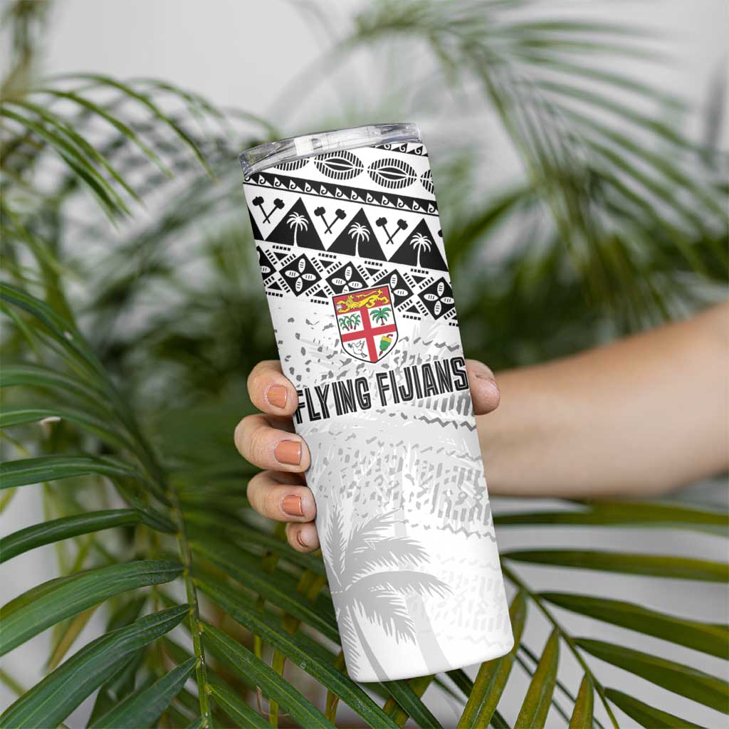 Fiji Rugby Custom Kaiviti Masi Skinny Tumbler Black LT7 - Polynesian Pride