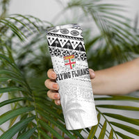 Fiji Rugby Custom Kaiviti Masi Skinny Tumbler Black LT7 - Polynesian Pride