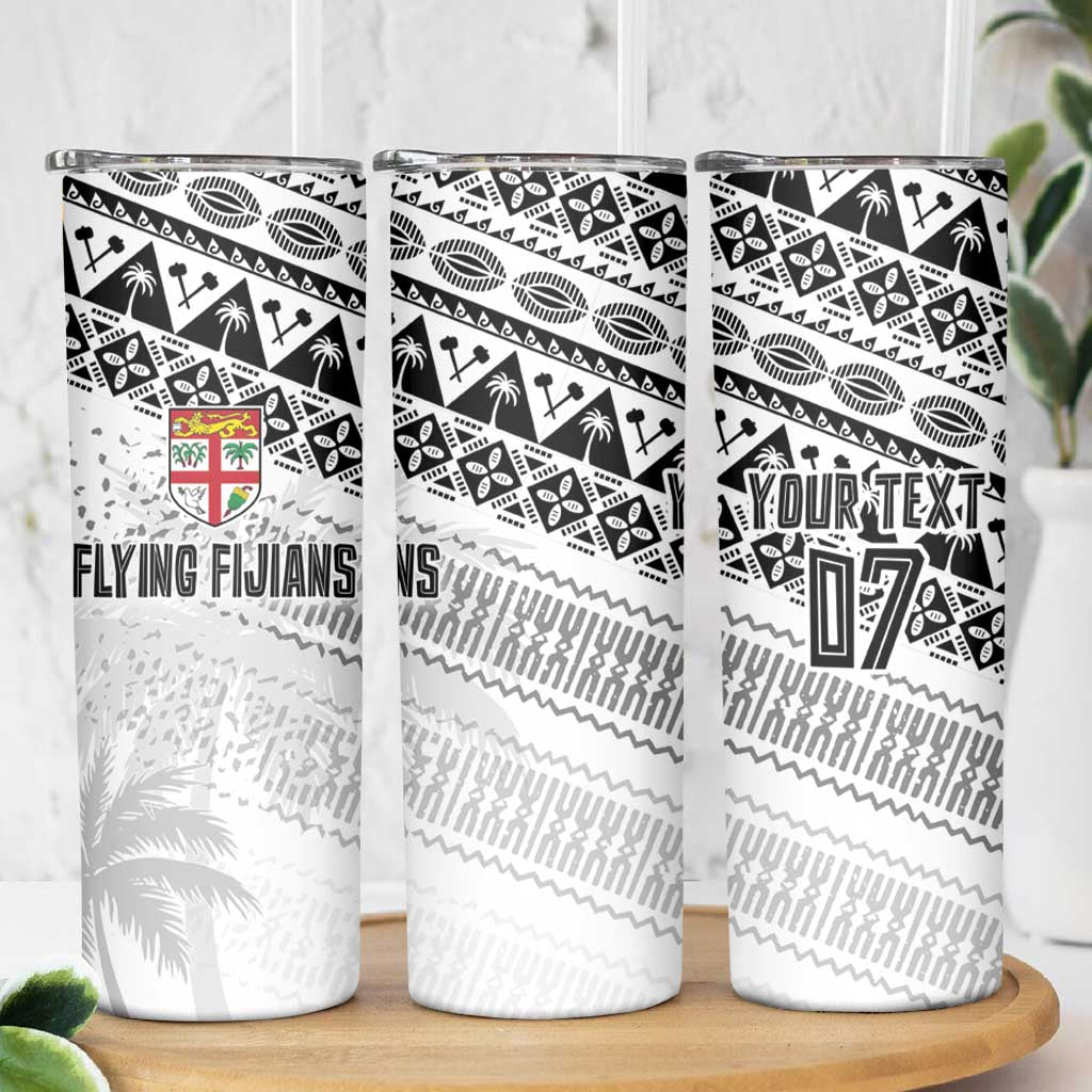 Fiji Rugby Custom Kaiviti Masi Skinny Tumbler Black LT7 - Polynesian Pride