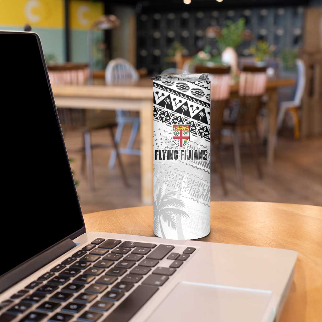 Fiji Rugby Custom Kaiviti Masi Skinny Tumbler Black LT7 - Polynesian Pride