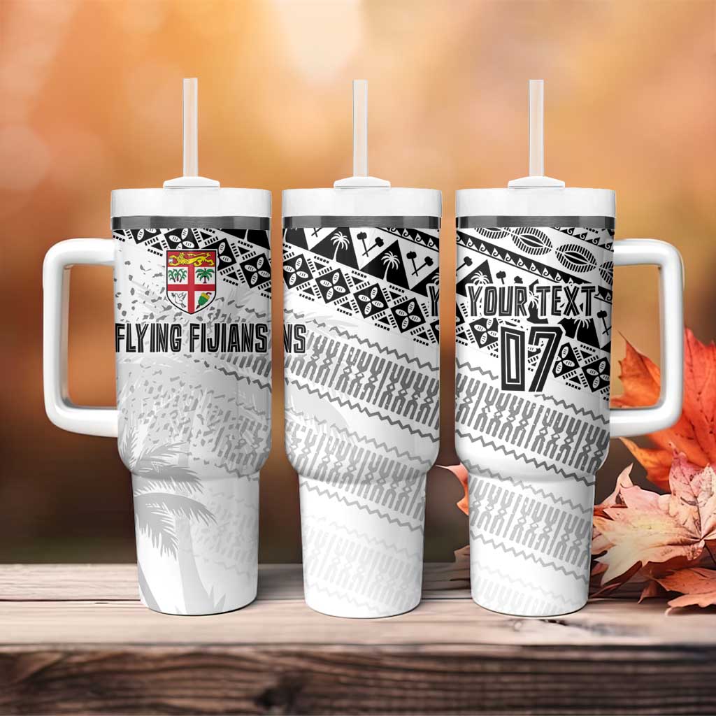 Fiji Rugby Custom Kaiviti Masi Tumbler With Handle Black - Polynesian Pride